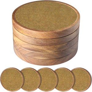 Durable Wooden Glass Coaster Collection Suitable For Daily Household Entertainment And Hospitality Applications - Product Image 4