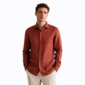 Camisa Casual de Manga Larga de Color Sólido, de Alta Calidad, con Logotipo Personalizado, al por Mayor - Product Image 3