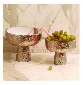 Lot de 2 bols en aluminium et métal très vendus bol à fruits de luxe pour la maison - Product Image 1