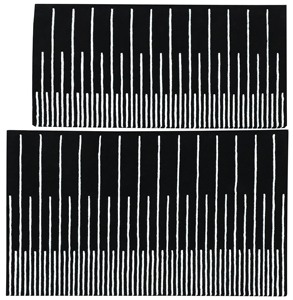 Alfombra Monoline Rhythm Hecha a Mano – Alfombra de Lana 100% Neozelandesa en Blanco y Negro - Product Image 2