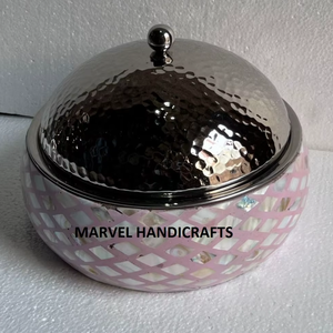 Mother of pearl inlay wooden Ramadan eid Serving casseroles stainless steel Food Warmer hotpot <b>mop</b> Serving casseroles cookware - Product Image 3