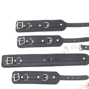 Conjunto de Restricción de Muñeca a Tobillo de Piel de Oveja con Hebilla de Acero y 4.5cm de Ancho para Juegos de Bondage Seguros - Product Image 4