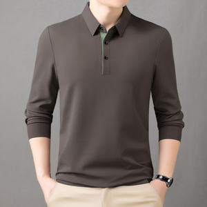 Chemise décontractée blanche unie en maille pour homme, 100 % polyester, logo frontal, manches longues, coupe courte, respirante, coupe classique, boutonnée, 180g - Product Image 3