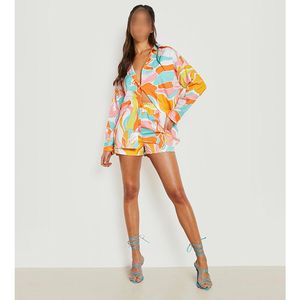 Conjunto Casual de Verano para Mujer, Camisa y Pantalones Cortos con Spandex/Poliéster, Secado Rápido y Ecológico - Product Image 3