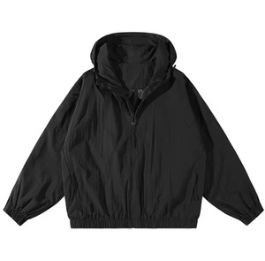 Hooded <b>Men's</b> Waterproof Windproof Sporty <b>Blouson</b> <b>Jacket</b> Canvas Solid Color Polyester Casual Outdoor Coat Autumn Zipper Front - Product Image 2