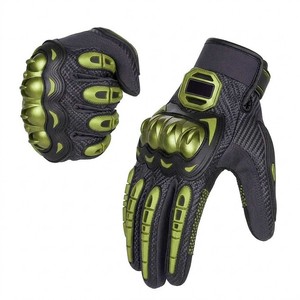 Guantes de cuero para motocicleta con protección rígida en los nudillos, antideslizantes, de dedo completo, para carreras en clima cálido 2026 - Product Image 3