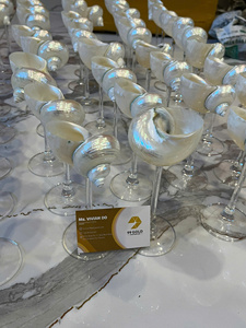 Wholesale Seashell Red Wine Glass, Polished Real Seashell Glass Martini Cup Ocean Wine Glass for Restaurant Wedding Cheap Price - Product Image 4