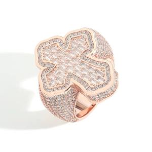 Best Quality Fashion Gold Plated Silver Cross Hip Hop <b>Ring</b> with Zircon <b>Statement</b> Jewelry for Men's Luxury Wear - Product Image 6