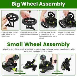 21V Electric Cordless Power String Trimmer Weed <b>Edger</b> <b>Grass</b> Mower Bush Cutter 16800RPM 3000mAh Batteries 3.6-4.6FT Length String - Product Image 4