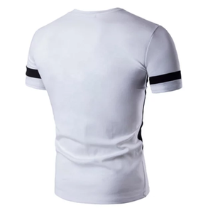 T-shirts de sport pour hommes 100 % coton de haute qualité, entièrement personnalisables, à manches courtes, col rond, anti-boulochage, coupe ajustée pour musclés, 180g - Product Image 5