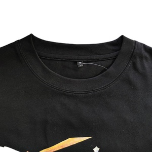 T-shirt pour hommes en coton épais de haute qualité avec col imprimé bouffant T-shirt imprimé personnalisé en éponge française à col rond - Product Image 2