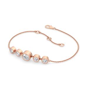 Bracelet à 5 pierres serties de diamants ronds cultivés en laboratoire de 0,63 CTW, or rose 9 carats - Product Image 2