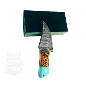 Couteau de poche à lame fixe de 4 pouces, tendance, économique, OEM, fait main, en acier Damas, mini, à pointe clip, à lame droite, pour la chasse et les activités de plein air - Product Image 4