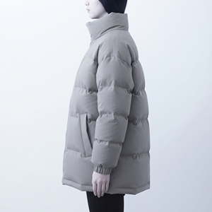 Chaqueta Larga Acolchada para Mujer Hawk Eye, Cuello Alto, Cierre Completo, Abrigo Cálido de Invierno, Color Sólido, Ropa Exterior de Poliéster - Product Image 6