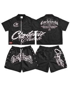 Conjunto de 2 Piezas de Ropa Urbana de Verano para Hombre, Estampado, Transpirable, 100% Algodón, Camiseta Holgada y Pantalones Cortos, Estilo Hip Hop - Product Image 4