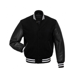 Veste de baseball en cuir personnalisée pour étudiants, veste de varsity en laine pour hommes, OEM, école, collège - Product Image 1