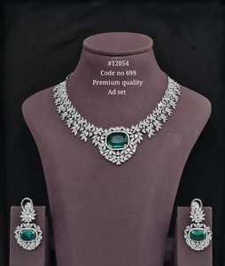 Ensemble collier et boucles d'oreilles en zircon cubique ovale rose 12054, laiton plaqué rhodium, motif feuille, bijoux de mariée pour mariage et soirée - Product Image 2