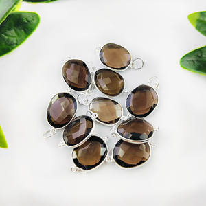 Colgante de cuarzo ahumado de Plata de Ley 925, conjunto de bisel elegante, forma desigual, abalorio de piedras preciosas naturales, colgantes finos principales de diamante - Product Image 1