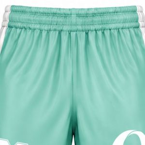 Men Mint <b>Green</b> Sublimated Ice Hockey Shorts Polyester Striped Athletic Team Sportswear Match Training Game Apparel - Product Image 3