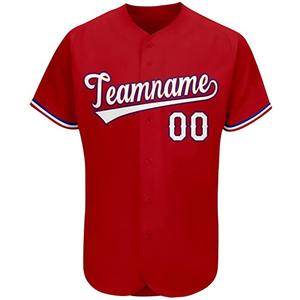 Camiseta Deportiva de Béisbol Estampada OEM, Camisetas de Béisbol Rojas para Hombre, Diseño Estadounidense, Diseño Personalizado, Camiseta de Softbol Unisex Corta y Transpirable - Product Image 1