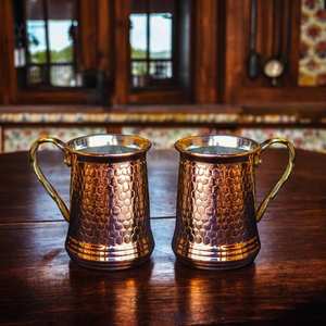 Modern Luxury Handmade 100% Pure Copper Durable <b>Large</b> Capacity Drinking <b>Mug</b> with Handle for Coffee Tea Moscow Mule Home Use - Product Image 6