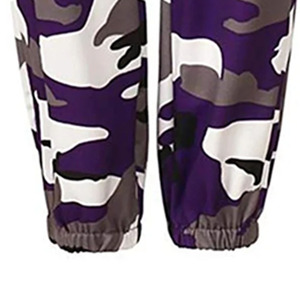 Men's Purple <b>Camouflage</b> <b>Cargo</b> Sweatpants High Waist Elastic Multiple Pockets Casual Style Breathable Midweight Spring Wear - Product Image 4