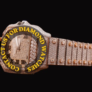 Reloj de Diamantes Estilo Hip Hop Ecológico para Hombre con Función Impermeable, Disponible para Fiestas, Bodas y Eventos - Product Image 1
