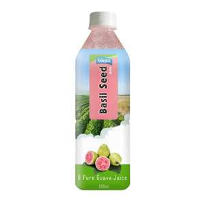 Botella de bebida de semilla de albahaca con jugo de guayaba Botella de vidrio de 290ml Bebidas de Tailandia Muestra gratis Etiqueta privada gratis - Product Image 5