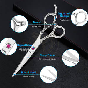 Service OEM, ensemble de ciseaux de coiffure professionnels légers en acier inoxydable, kit de ciseaux de coupe et d'éclaircissement pour salon - Product Image 6