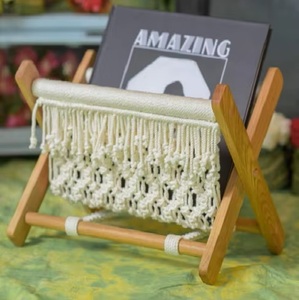 Taburete y Otomana Plegables Hechos a Mano con Tejido de Macramé, Diseño Minimalista, Estilo Nórdico para Decoración del Hogar y Sala de Estar - Product Image 2