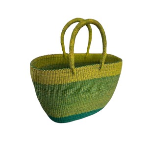 Green Tone Seagrass <b>Handbags</b> Woven Straw Tote Bag Fashion Women <b>Summer</b> Beach Purse OEM ODM - Product Image 1