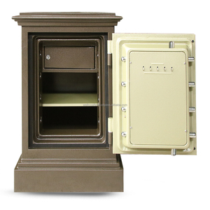 Smart <b>Safes</b> WELKO BOB820 Led Brown Home <b>Safe</b> with <b>Key</b> <b>Lock</b> 2mm Stainless Steel Fireproof 1000-1200C - Product Image 2