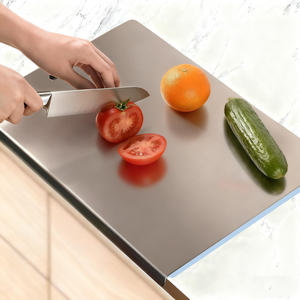 Tabla de Cortar Frutas Multiusos Portátil para Acampar, de Acero Inoxidable Grueso, Artículo de Cocina Más Vendido - Product Image 1