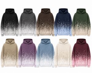 เสื้อฮู้ดโอเวอร์ไซส์ผู้ชาย ผ้าฝ้ายฟลีซ พิมพ์ลายไล่สี สไตล์ลำลอง สตรีทแวร์ ใส่ได้ในฤดูหนาว เป็นมิตรต่อสิ่งแวดล้อม - Product Image 5