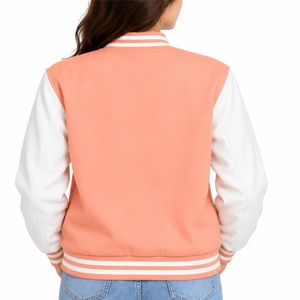 Veste universitaire pour femme bicolore décontractée classique à boutons sur le devant, col côtelé rayé, manches longues, col boutonné, grande taille, pour l'automne - Product Image 2