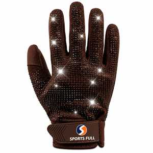 SPORTS FULL Gold Rhinestone Wrist Length Touch Screen Sports Gloves Breathable Eco-Friendly Polyester Men's Football Glove - Product Image 2