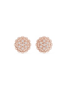 Pendientes de Diamantes en Oro Rosa para Mujer, Estilo Vintage, Filigrana Floral, Chapados en Oro, Certificados por IGI, de Lujo - Product Image 1