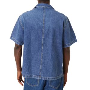Men's Casual <b>Denim</b> Shirt Customizable Breathable Anti-Wrinkle Comfortable <b>Denim</b> <b>Fabric</b> Wholesale Cotton - Product Image 4