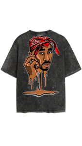 Men's Brown Oversized T-Shirt With Cartoon Hip Hop <b>Soul</b> Print Short Sleeve O-Neck Street Style Jersey Fit - Product Image 3