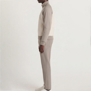 Ensemble de survêtement pour hommes, veste zippée intégrale, couleur unie, vêtements de sport décontractés, jogging, automne-hiver, matière respirante en polyester et coton - Product Image 5