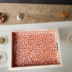 Plateau Feng Shui de Luxe Fait Main Écologique avec Incrustations en Os – Design Décoratif Élégant, Qualité Supérieure pour la Maison et la Cuisine (Idéal pour Servir) - Product Image 2