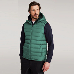 Chaleco acolchado verde con capucha para hombre, con cierre de cremallera y bolsillos, ropa de abrigo de invierno, estilo casual. - Product Image 6