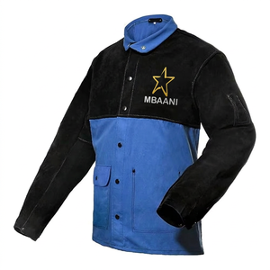 Veste de sécurité à manches longues bleu-noir MBAANI, résistante à la chaleur 500°C, imperméable, avec pack respiratoire, protection de niveau D, fermeture à boutons - Product Image 3