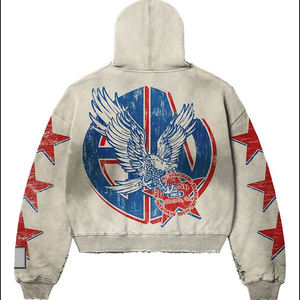 Sudadera con Capucha Personalizada para Hombre con Forro Polar Grueso, Color Sólido, Corte Holgado, Mezcla de Algodón y Poliéster, Perfecta para Ropa Urbana - Product Image 2