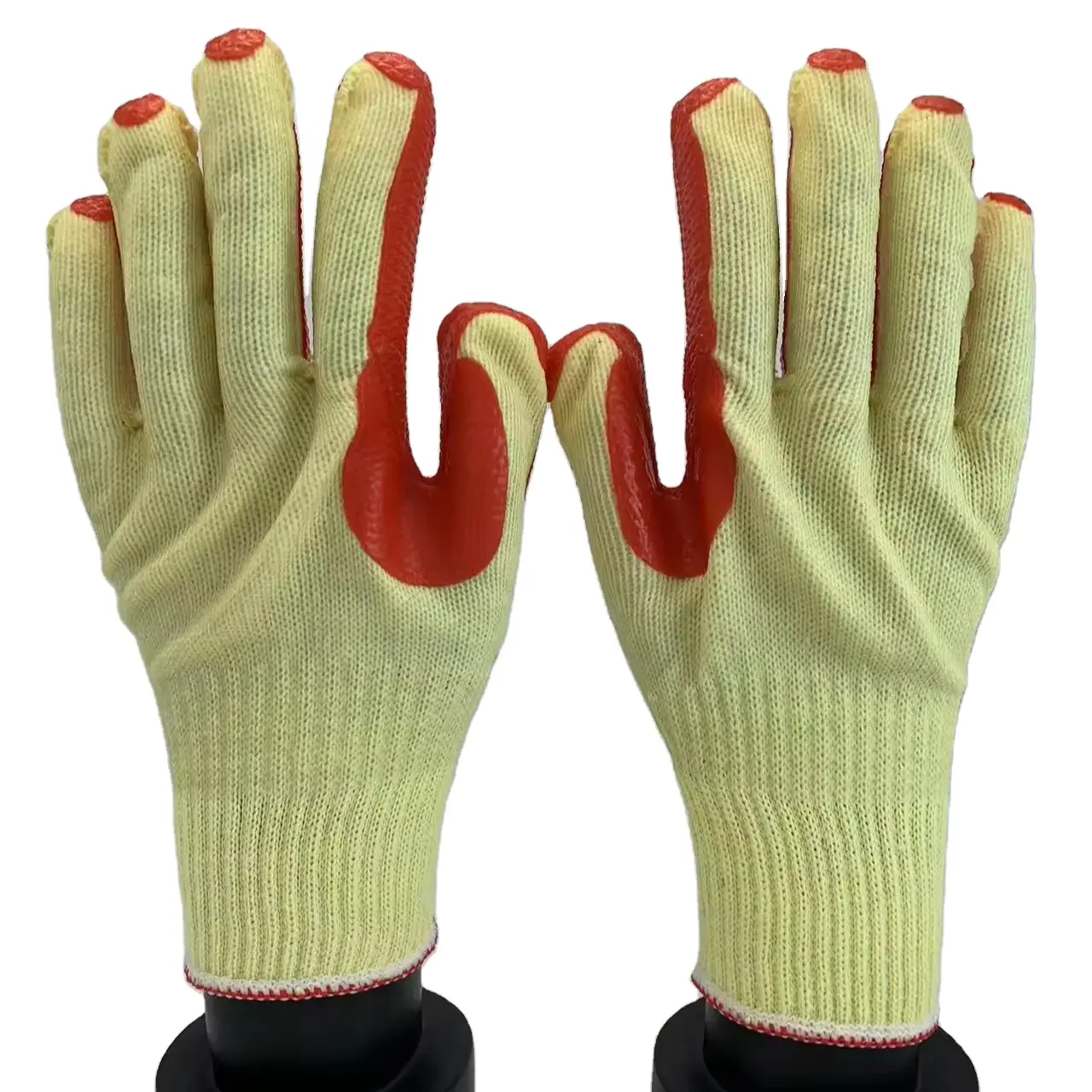 Gummihandschuhe Latex laminierte Baumwolle doppelt beschichtete Arbeitshandschuhe natürliches Latex Kautschuk Palm Latex beschichtete leichte Schwergewichts-Handschuhe