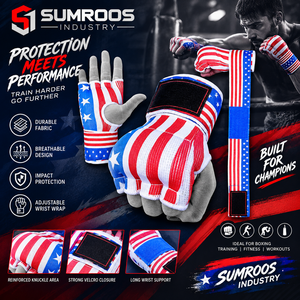 Vendas de Boxeo con Bandera Americana, Elásticas, Transpirables, Protectoras para Adultos, Cierre de Gancho y Bucle, Estilo Moderno - Product Image 6