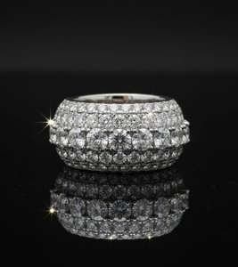 Mens Iced Out Bling <b>Ring</b> Multi Row Hip Hop Design 925 <b>Silver</b> 10K 14K Gold Finish Bold <b>Statement</b> Fashion Jewelry Gift for Him - Product Image 1