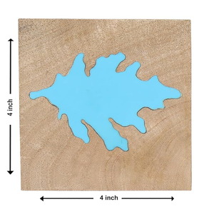 Sous-verres ronds en résine époxy et bois de noyer avec incrustations artistiques, faits à la main FAIZA CRAFT pour tables à manger - Art et objets de collection - Product Image 5