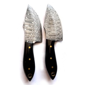 Couteau pliant de poche en acier Damas forgé à la main avec étui en cuir, idéal pour la vente en gros aux États-Unis, tendance, en corne de bélier, pour activités de plein air - Product Image 4