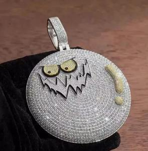 Colgante de Moissanita con Cara Malvada Iced Out |   Regalo Hip Hop de Plata 925 con Esmalte Negro - Product Image 2